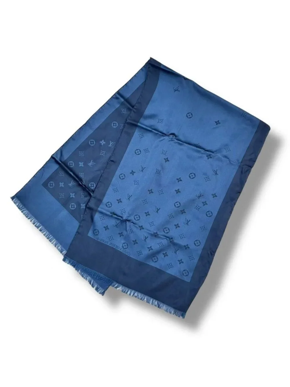 Louis Vuitton Silk Scarf Monogram Navy
